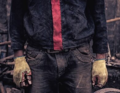 why do black work pants fade at the knees and seat